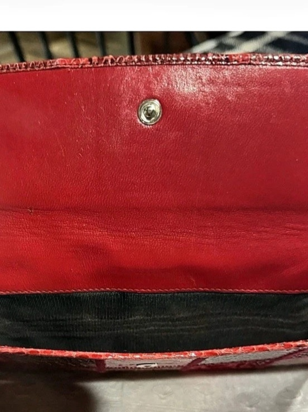 Dolce & Gabbana vintage Red Patchwork Wallet snake embossed leather - Picture 7 of 14